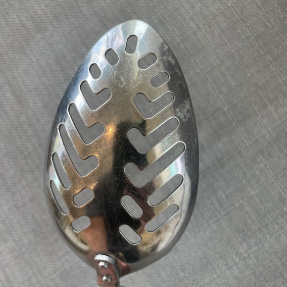 Vintage CUTCO Slotted Serving Spoon NO.13 Brown Marbled Handle Kitchen Utensil - Picture 5 of 12